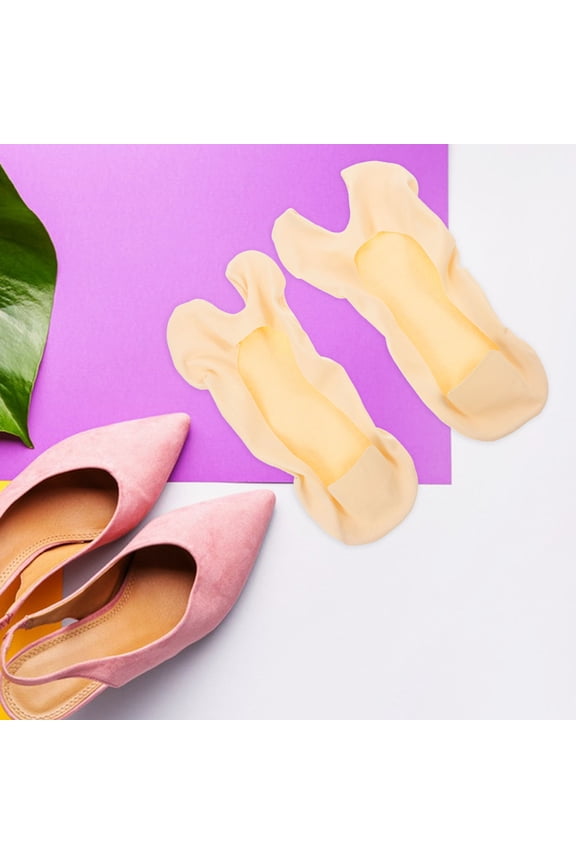 2Pairs Lightweight Invisible Cotton Toe Socks with Split Toe and Non Slip Cotton Sole