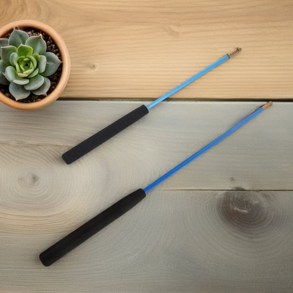 UPGRATOR 2Pairs Professional Juggling Diabolo Sticks Blue Glass Reinforced Plastics for Fitness Tool 17.5X0.7X0.7in