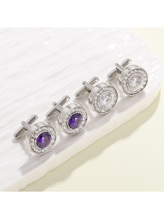 2Pairs Tuxedo Studs with Alloy and for Men Elegant Shirt Suit Accessories