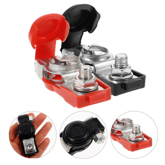 UPGRATOR 2Pcs Battery Terminal Clips Electrical Crimp Connectors for Car Battery Zinc Alloy 2.55X0.98X0.79in