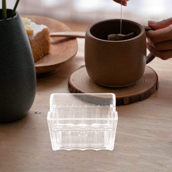 UPGRATOR 2Pcs Acrylic Tea Bag Container Transparent Storage Box for Home and Coffee Shops