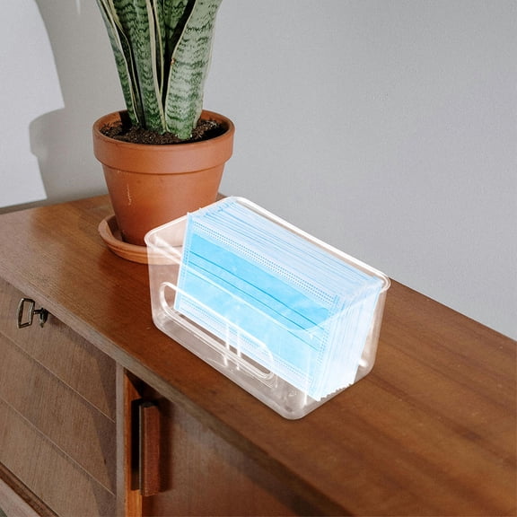 UPGRATOR 2Pcs Transparent Mask Storage Box Wall Mount Organizer for Office