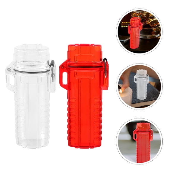 UPGRATOR 2Pcs Clear Plastic Lighter Case Cover Holder Waterproof Protection for Daily Use 8.60X4.20X2.20in