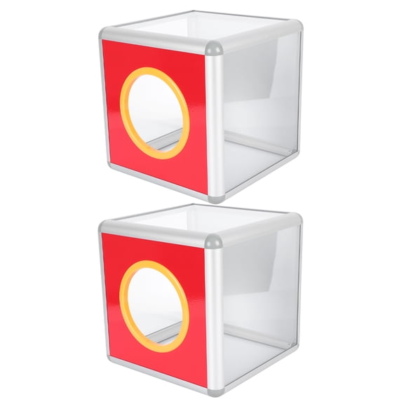 UPGRATOR 2Pcs Clear Raffle Box with Large Round Opening for Ticket Collection At Events and Voting