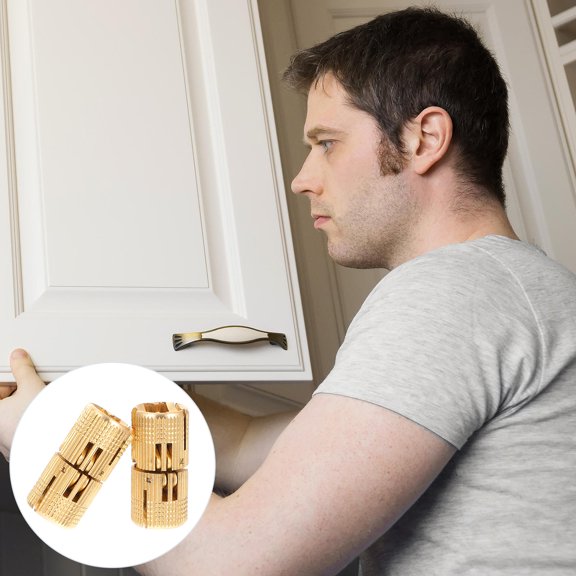 UPGRATOR 2-Pack Copper Hidden Door Hinges with Rotating Pivot for Wooden Home Doors, and Smooth