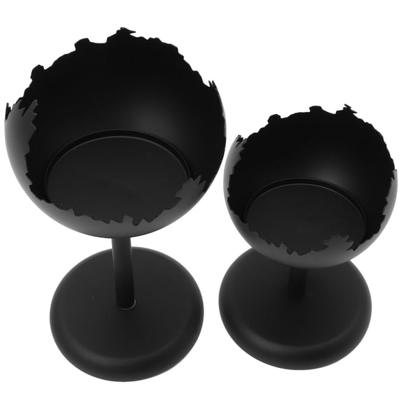 UPGRATOR Set of 2 Elegant Decorative Iron Candlesticks for Tabletop, Home & Party Decor, 12 x 7.9 x 7.9 inches