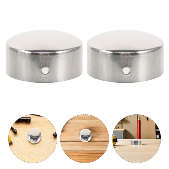 UPGRATOR 2Pcs Decorative Metal Handrail End Caps Plated Silver Finish for Outdoor Tube Protection