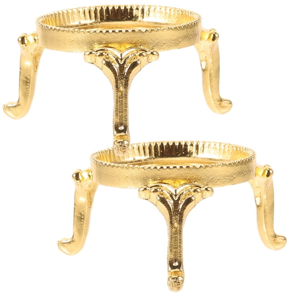 UPGRATOR 2Pcs Golden Crystal Sphere Stand Metal Base for Desk Table Decorative Display
