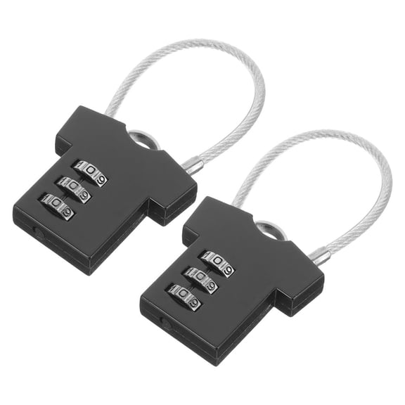 UPGRATOR 2Pcs High Security Padlocks with Combination for Bags Cabinets and Bikes in Black