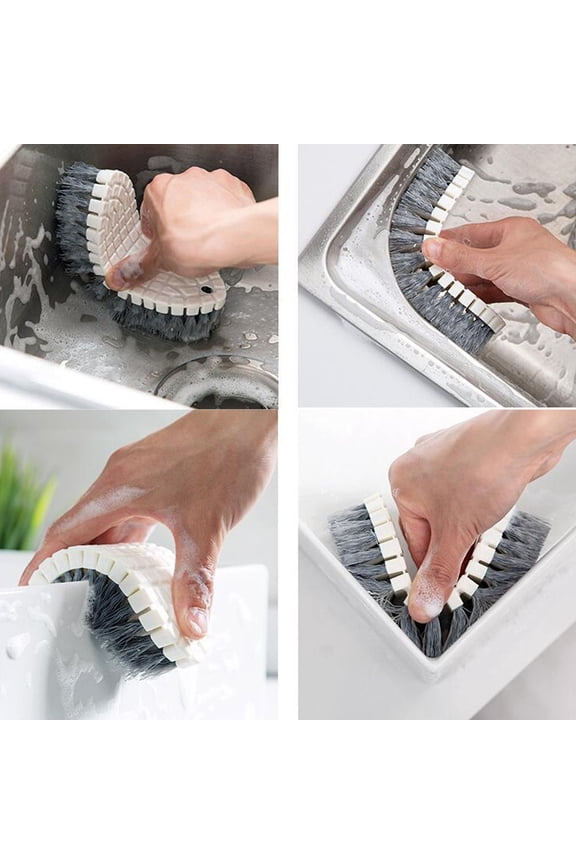 2Pcs Kitchen Scrubber with Folding Handle for Dishes Utensils and Countertops Cleaning
