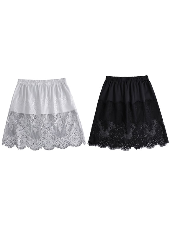 Lace Skirt Hemline Extender for Layering Lightweight Assorted Color 2Pcs