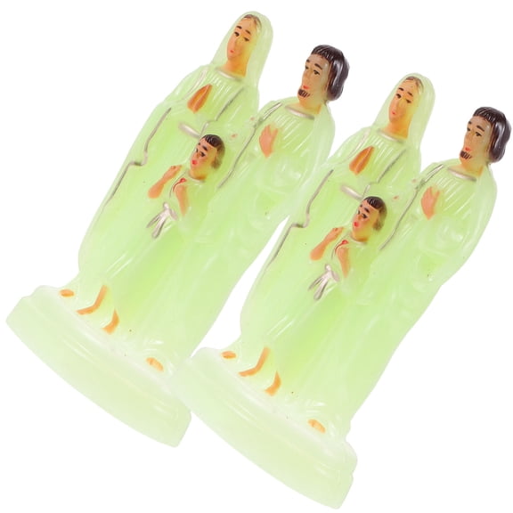 UPGRATOR 2Pcs Light Green Luminous Plastic Statue Decorative Ornament for Living Room and Bedroom