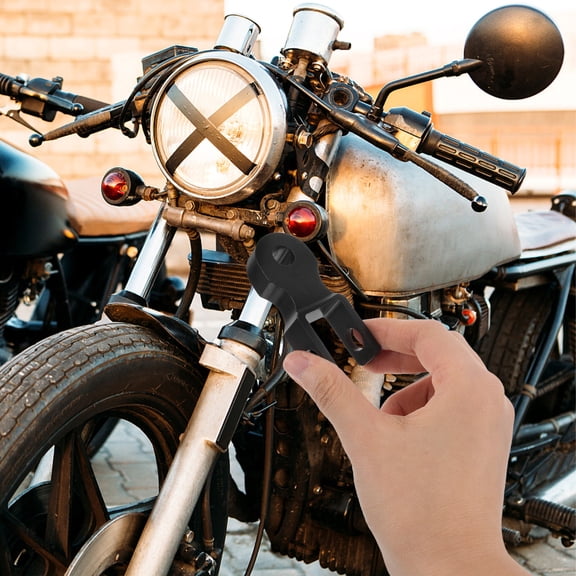 UPGRATOR Set of 2 Black Aluminum Alloy Motorcycle Risers for Easy Obstacle Navigation 7.00X3.00X1.80CM