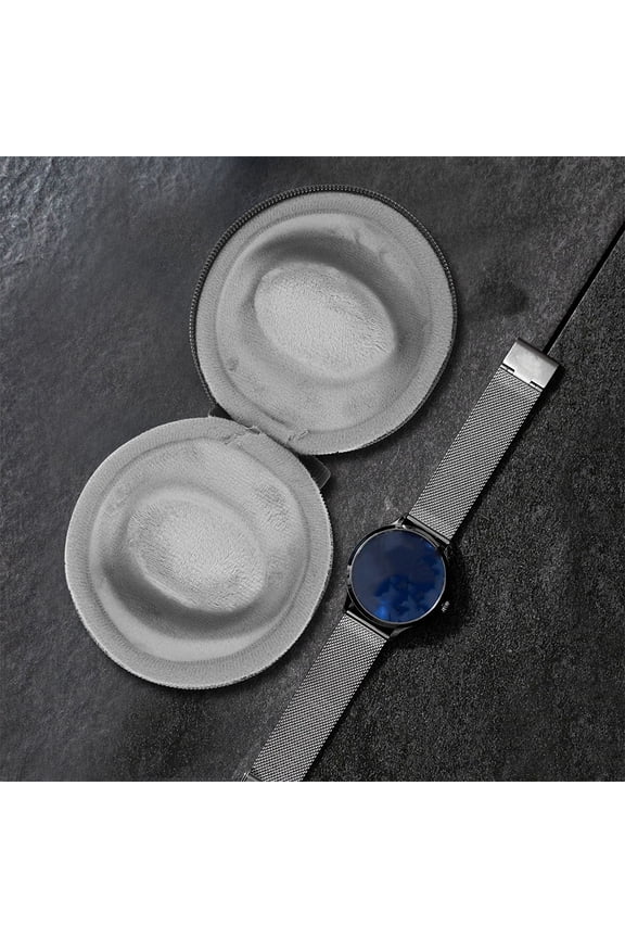2Pcs Single Watch Case for Travel Black Shockproof Protective Wristwatch Holder