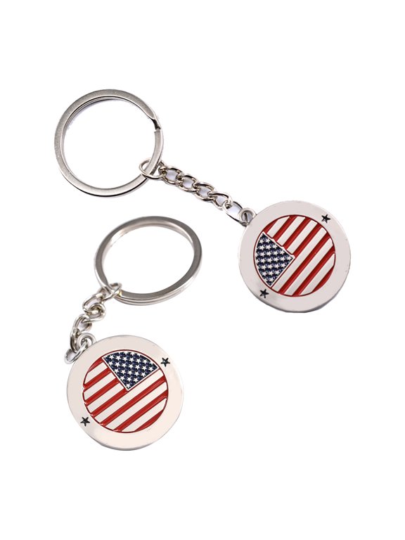 2Pcs Vintage Backpack Keychain Flag Pendant with Zinc Alloy for Car and Bag Decor