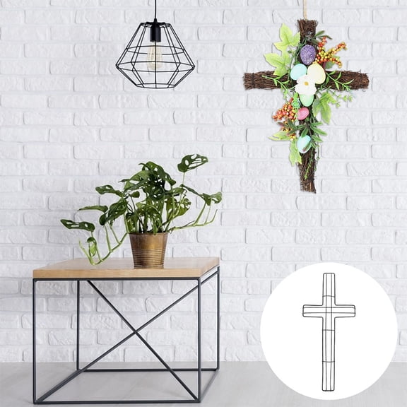 UPGRATOR 2Pcs Wreath Making Tool Cross Iron Decoration Green for Family