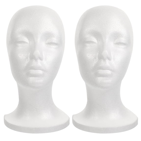 UPGRATOR 2pcs Female Mannequin Foam Heads Hair Styling Display For Experts
