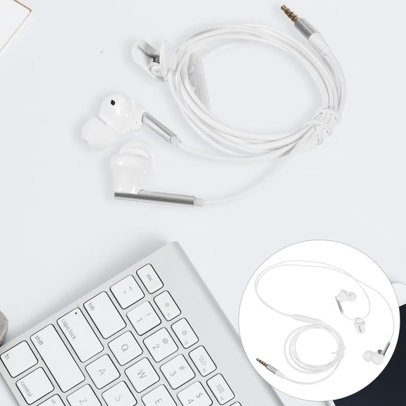 UPGRATOR 3.5mm Headphones with Microphone for Phone and Computer Clear Sound White