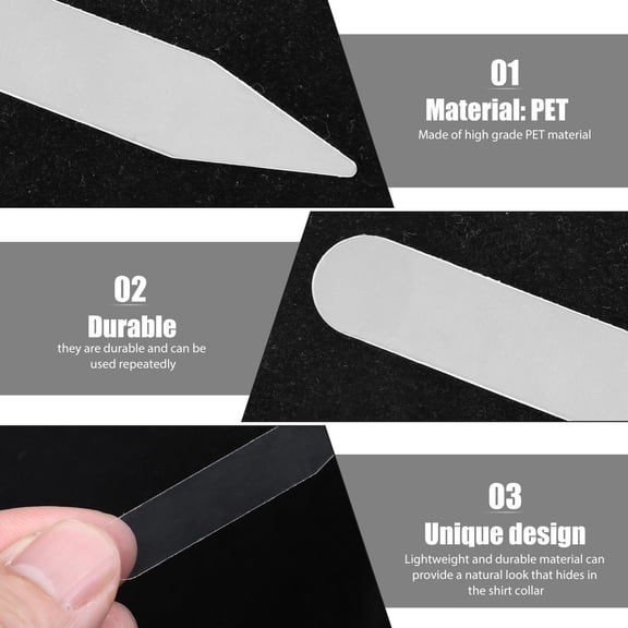 UPGRATOR Transparent Pet Collar Stiffeners for Perfect Shirt Collars 300Pcs