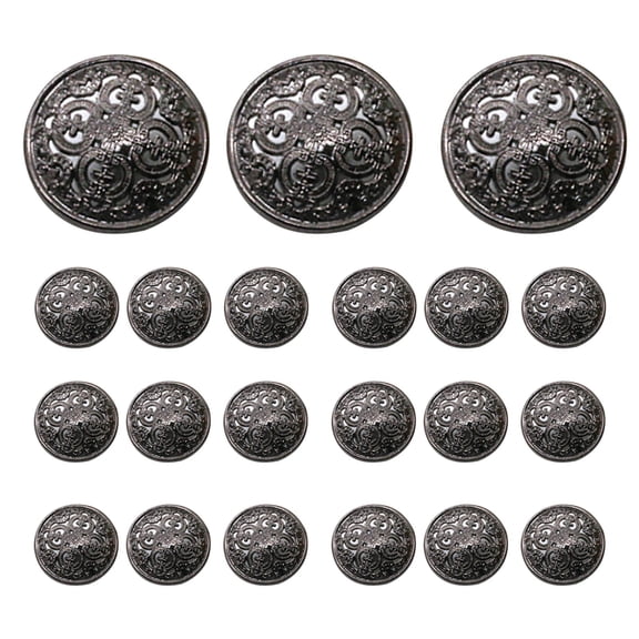 UPGRATOR 30pcs Silver Hollow Dome Buttons Metal for Fashion Enhancement