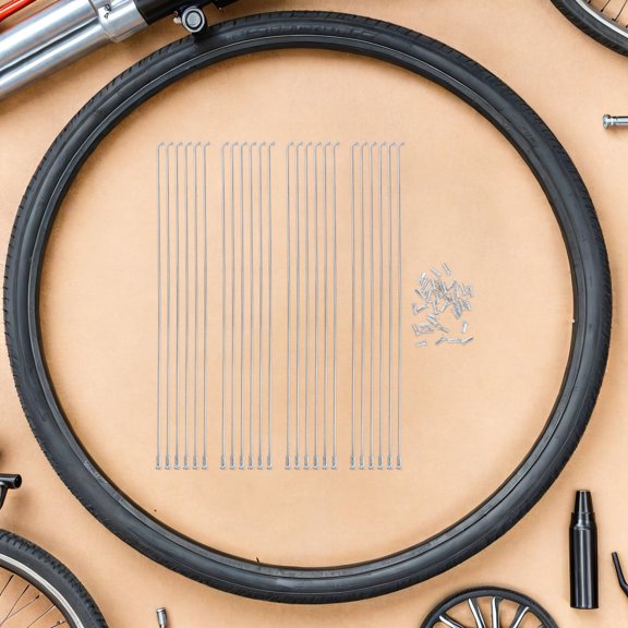 UPGRATOR 36Set Durable Steel Bike Spokes Plated Silver J Bend for Road and Mountain Bicycle Wheel Repair