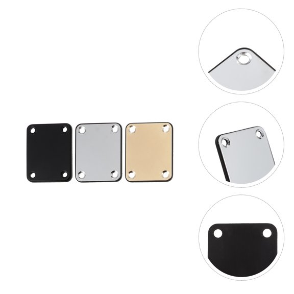 UPGRATOR 3PCS Electric Guitar Neck Neck Plate Replacement Alloy White for Musicians