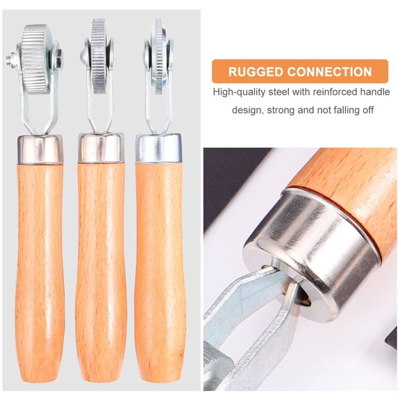 UPGRATOR 3Pcs Car Tire Compaction Roller Set with 3Mm 6Mm and 12Mm Wheels for Auto Repair Plated Silver
