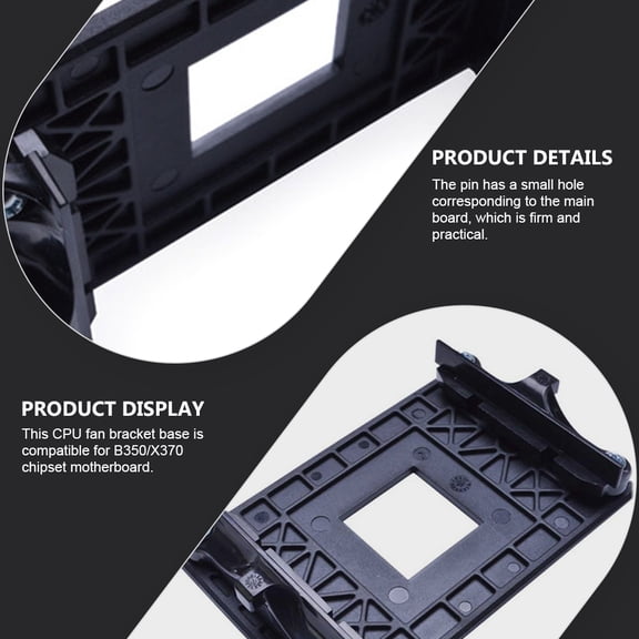 UPGRATOR 3Pcs CPU Cooler Fan Heatsink Bracket Base for Computer Use Black Color