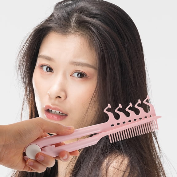 UPGRATOR 3Pcs Portable Pink Foldable Styling Comb V Shaped Heat Resistant Comb for Travel