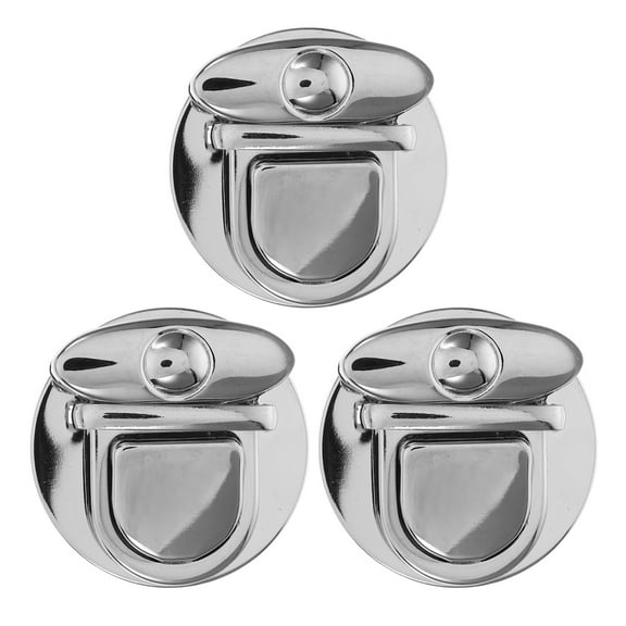 UPGRATOR 3Pcs Plated Silver Handbag Lock Fasteners Metal Tuck Lock Clasps for DIY Bag Accessories