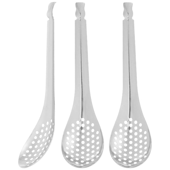 UPGRATOR Stainless Steel Caviar Spoon Slotted Easy Grip Dishwasher Safe 3Pcs