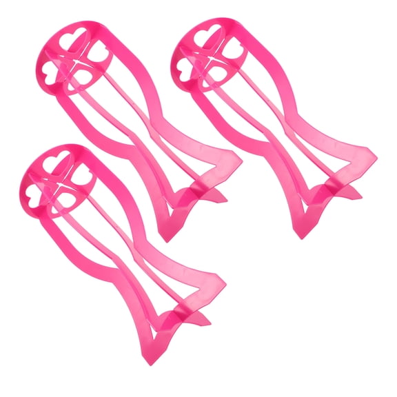 UPGRATOR 3Pcs Portable Rosy Wig Display Stands with Stable Support for Retail Shops and Professional Stylists