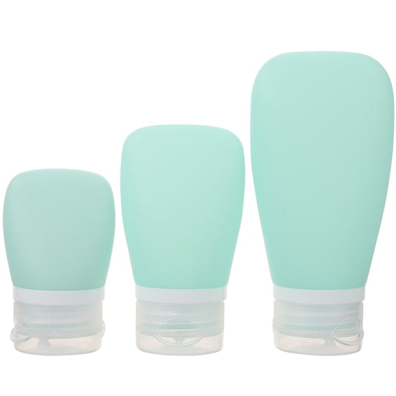 UPGRATOR 3Pcs Silicone Subpackaging Bottle with Press Pump for Shampoo Lotion and Body Wash