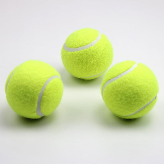 UPGRATOR 3Pcs Tennis Balls for Machine Use Durable Natural Rubber Construction Light Yellow