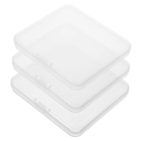 UPGRATOR 3Pcs Transparent Eyelash Storage Box with Lid Portable Plastic Organizer for Home Use