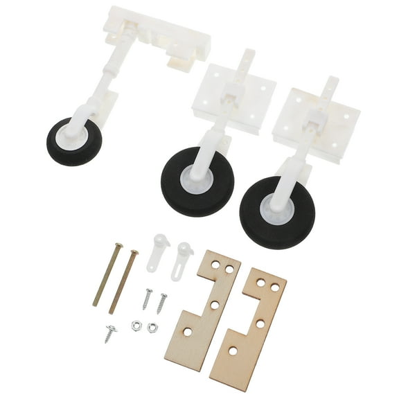 UPGRATOR 3Pcs White Plastic Airplane Wheels Easy Installation for DIY Helicopter