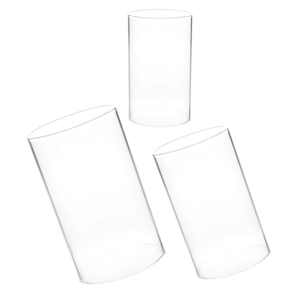 UPGRATOR 3pcs Glass Cylinder Hurricane Candle Holder Insert Straight Tube