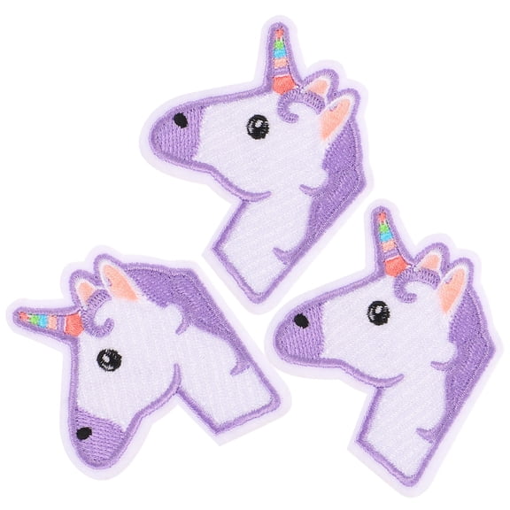 UPGRATOR 3Pcs Fabric Unicorn Patch Embroidered Cute Clothing Decoration Multi Color