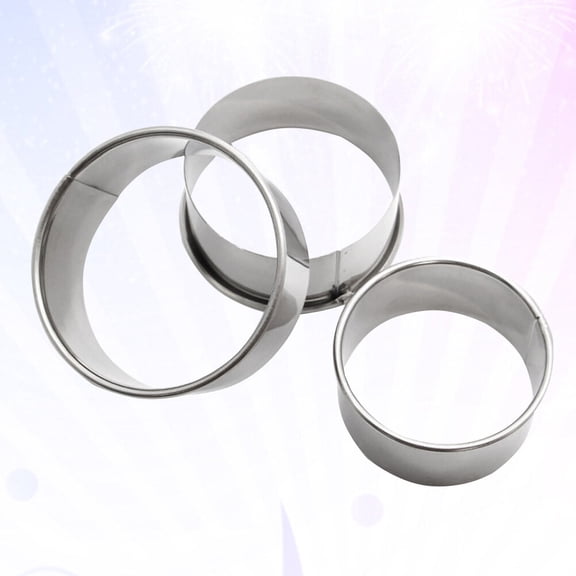 UPGRATOR 3Pcs Plated Silver Dumpling Wrapper Mold Stainless Steel Cutter for Dough Kitchen
