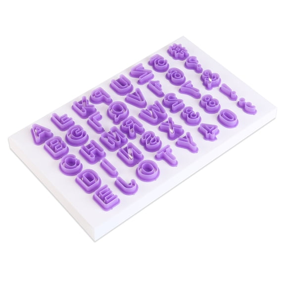 UPGRATOR 40Pcs Purple Alphabet Letter Embossing Tool and Candy Mold for Cake Decorating