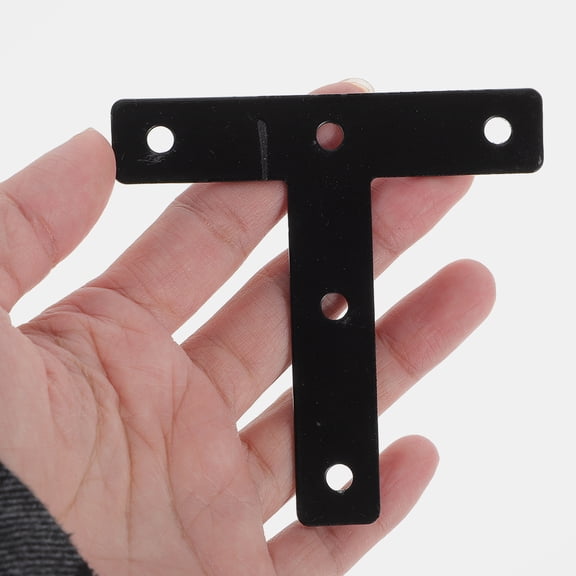 UPGRATOR 40Pcs Black Metal T Shaped Brackets with Pre Drilled Holes for Wood Shelf Support