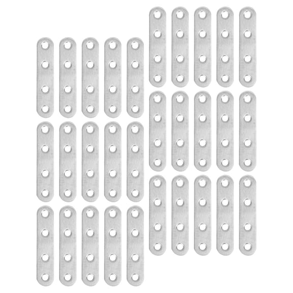 UPGRATOR 40pcs Stainless Steel Flat Straight Bracket Repair Fixing Brackets for DIY Projects Silver