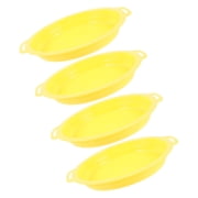 UPGRATOR 4Pcs Durable Yellow Sorting Sifting Pan for Plated Gold Prospecting and Garden Screening