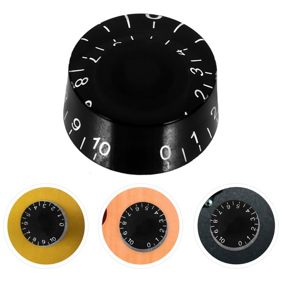 UPGRATOR 4Pcs Easy Install Black Plastic Bass Volume Knobs for Electric Guitar Accessories