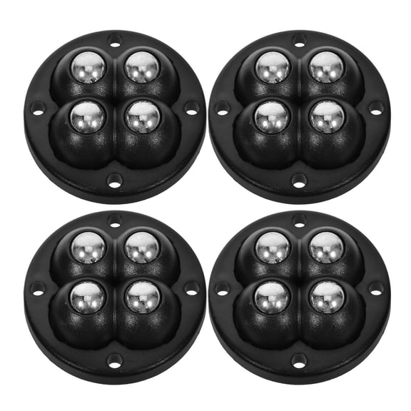 UPGRATOR 4Pcs Furniture Legs with Caster Black ABS Round Easy Installation