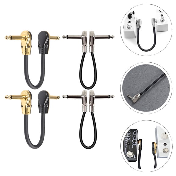 UPGRATOR 4Pcs Guitar Patch Cables Assorted Color Professional Effect Cables for Electric Guitar Bass Keyboard