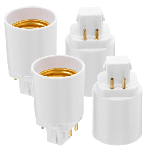 UPGRATOR 4Pcs Lamp Socket Adapter White for Home Use with Overheat Protection and Compact Design