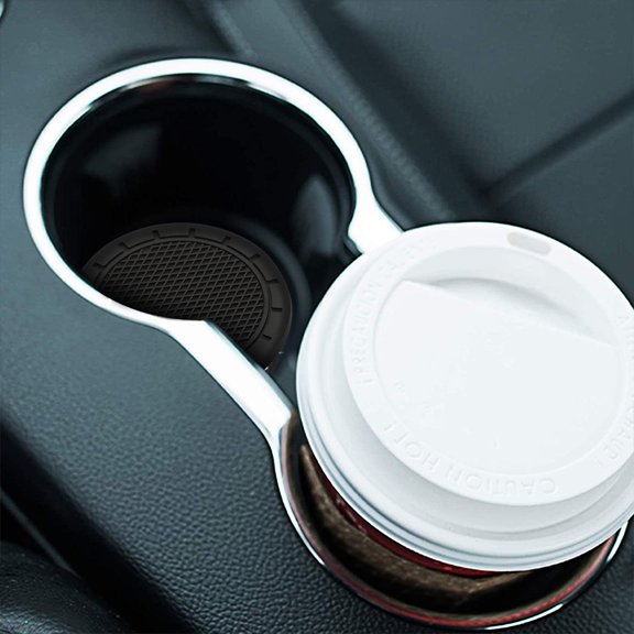 UPGRATOR 4Pcs Lightweight Black PVC Cup Mats for Home Use Simple Heat Insulation Coasters