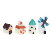 UPGRATOR 4Pcs Micro Landscape Accessories Small Cottage Realistic Details Home Decor 0.71X0.47X0.47In