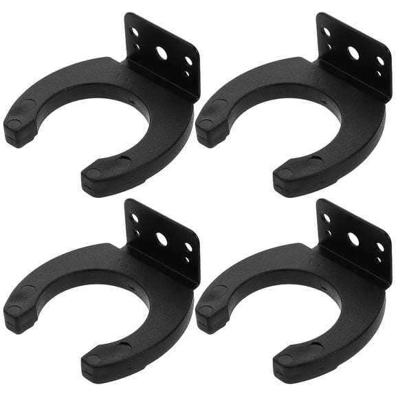 UPGRATOR 4Pcs Microphone Wall Mount for Organizing Audio Equipment in Black with Sleek Design